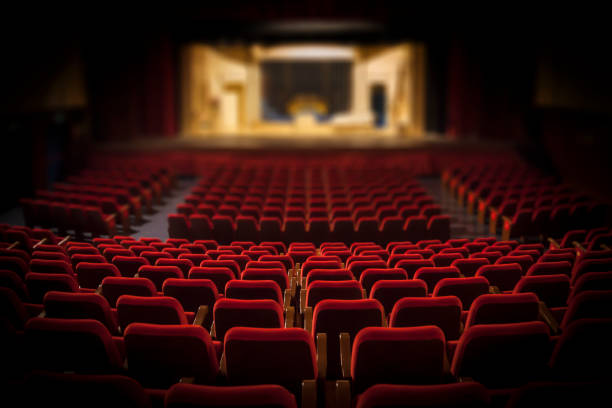 Tiyatro empty red armchairs of a theater ready for a show